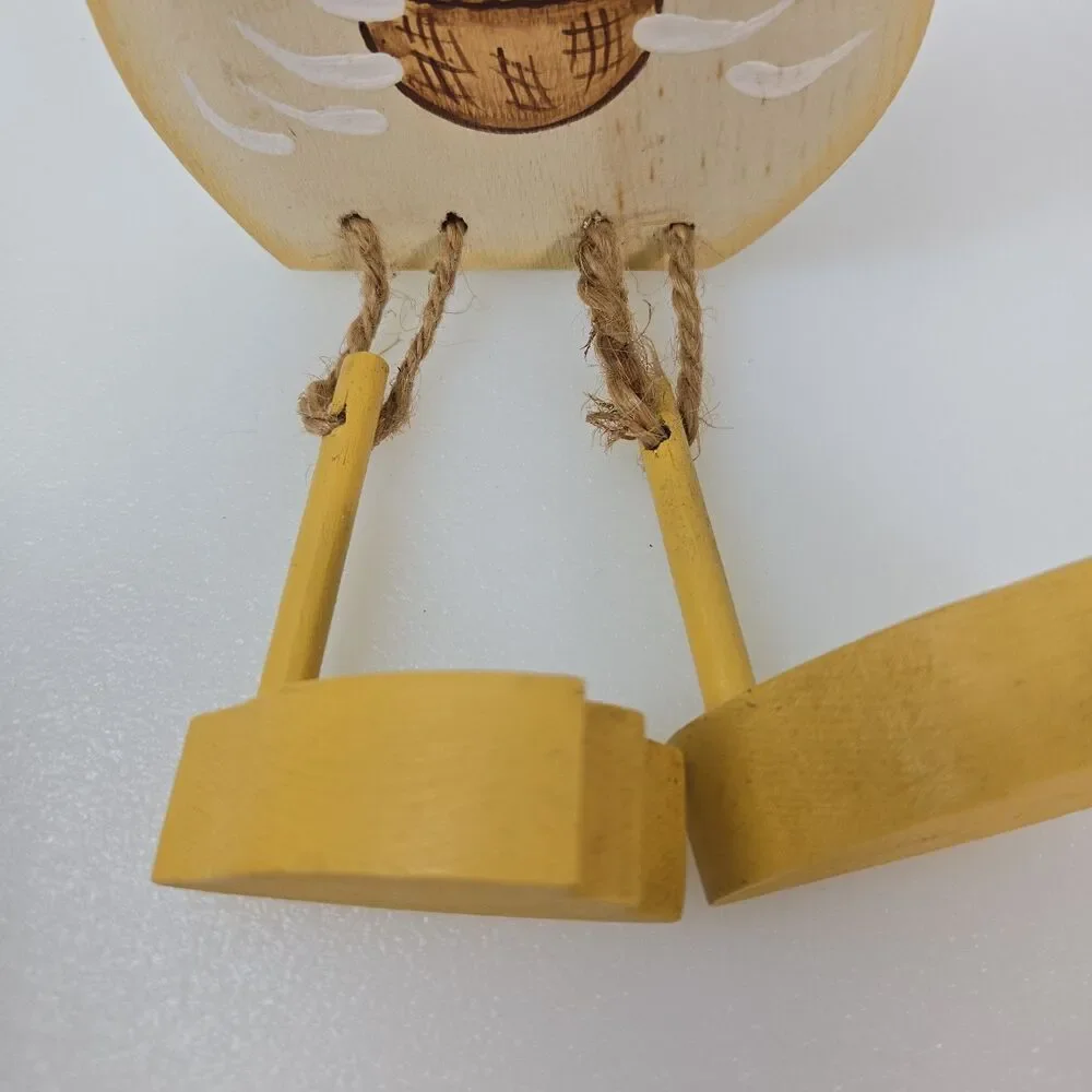 VTG Wooden Chicken Shelf Sitter with Dangling Legs Hand Painted Rustic Farmhouse